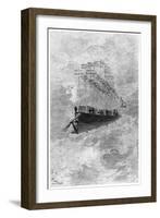 The Albatross, Illustration from "Robur Le Conquerant" by Jules Verne Paris, Hetzel, 1886-L Bennet-Framed Giclee Print