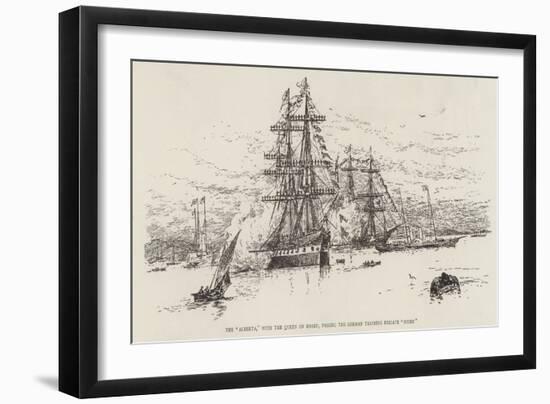 The Alberta, with the Queen on Board, Passing the German Training Frigate Niobe-null-Framed Giclee Print