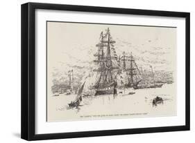 The Alberta, with the Queen on Board, Passing the German Training Frigate Niobe-null-Framed Giclee Print