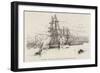 The Alberta, with the Queen on Board, Passing the German Training Frigate Niobe-null-Framed Giclee Print