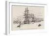 The Alberta, with the Queen on Board, Passing the German Training Frigate Niobe-null-Framed Giclee Print