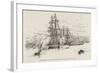 The Alberta, with the Queen on Board, Passing the German Training Frigate Niobe-null-Framed Giclee Print