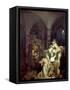 The Alchemist Discovering Phosphorus-Joseph Wright of Derby-Framed Stretched Canvas