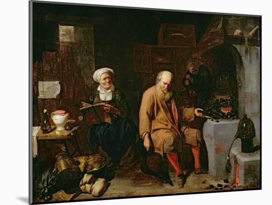 The Alchemist (Oil on Canvas)-David III Ryckaert-Mounted Giclee Print