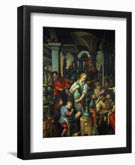 The Alchemist's Workshop, 1570-Jan van der Straet-Framed Giclee Print