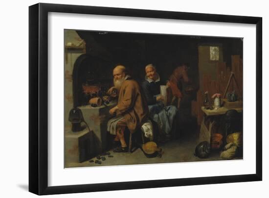 The Alchemist's Workshop, 1648-David Ryckaert III-Framed Giclee Print