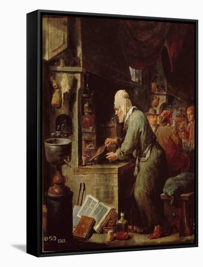 The Alchemist-David Teniers the Younger-Framed Stretched Canvas