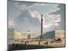 The Alexander Column and the Army Headquarters in St. Petersburg, Printed Lemercier, Paris, c.1840-Louis Jules Arnout-Mounted Giclee Print