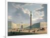 The Alexander Column and the Army Headquarters in St. Petersburg, Printed Lemercier, Paris, c.1840-Louis Jules Arnout-Framed Giclee Print