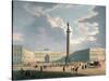 The Alexander Column and the Army Headquarters in St. Petersburg, Printed Lemercier, Paris, c.1840-Louis Jules Arnout-Stretched Canvas