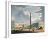 The Alexander Column and the Army Headquarters in St. Petersburg, Printed Lemercier, Paris, c.1840-Louis Jules Arnout-Framed Giclee Print