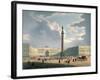 The Alexander Column and the Army Headquarters in St. Petersburg, Printed Lemercier, Paris, c.1840-Louis Jules Arnout-Framed Giclee Print