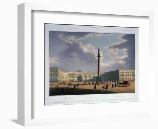 The Alexander Column. View from the Main Army Headquarters, 1840S-Louis Jules Arnout-Framed Giclee Print