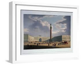 The Alexander Column. View from the Main Army Headquarters, 1840S-Louis Jules Arnout-Framed Giclee Print