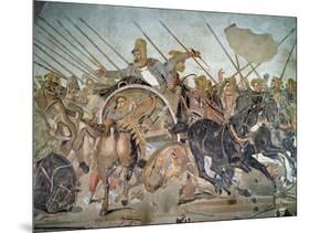 The Alexander Mosaic, Detail Depicting the Darius III-Roman-Mounted Giclee Print