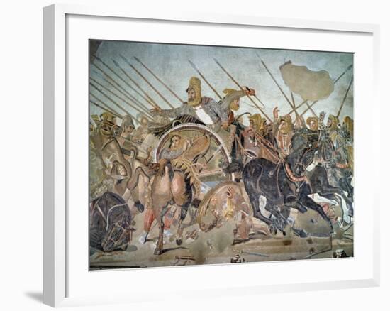 The Alexander Mosaic, Detail Depicting the Darius III-Roman-Framed Giclee Print