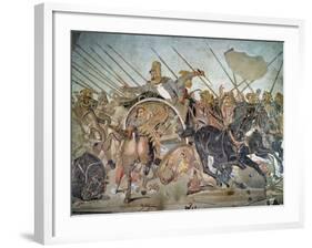 The Alexander Mosaic, Detail Depicting the Darius III-Roman-Framed Giclee Print