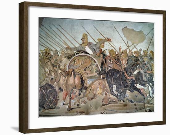 The Alexander Mosaic, Detail Depicting the Darius III-Roman-Framed Giclee Print