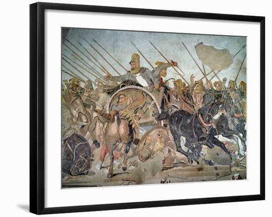 The Alexander Mosaic, Detail Depicting the Darius III-Roman-Framed Giclee Print