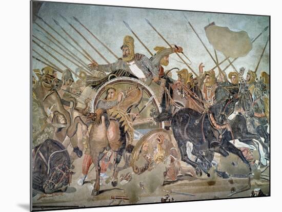 The Alexander Mosaic, Detail Depicting the Darius III-Roman-Mounted Giclee Print