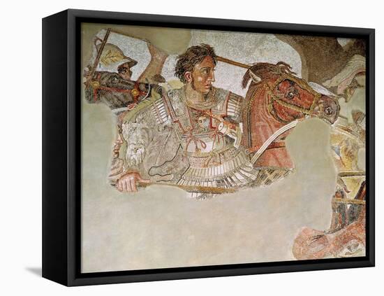 The Alexander Mosaic, Detail of Alexander the Great (356-323 BC) at the Battle of Issus-null-Framed Stretched Canvas