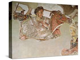The Alexander Mosaic, Detail of Alexander the Great (356-323 BC) at the Battle of Issus-null-Stretched Canvas