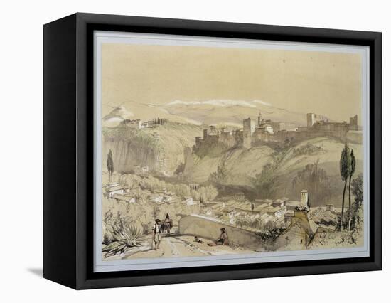 The Alhambra from the Albay, from "Sketches and Drawings of the Alhambra"-John Frederick Lewis-Framed Stretched Canvas