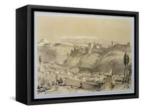 The Alhambra from the Albay, from "Sketches and Drawings of the Alhambra"-John Frederick Lewis-Framed Stretched Canvas
