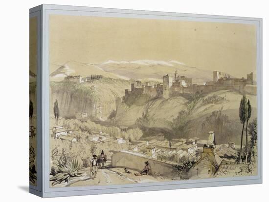 The Alhambra from the Albay, from "Sketches and Drawings of the Alhambra"-John Frederick Lewis-Stretched Canvas