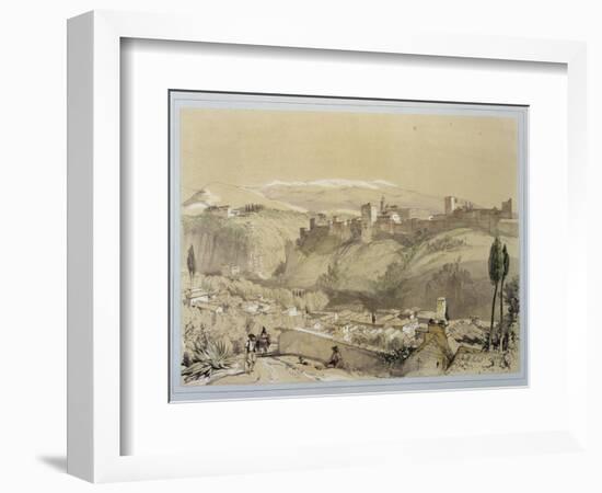 The Alhambra from the Albay, from "Sketches and Drawings of the Alhambra"-John Frederick Lewis-Framed Giclee Print