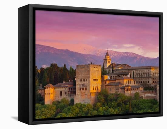 The Alhambra Palace at Sunset, Granada, Granada Province, Andalucia, Spain-Doug Pearson-Framed Stretched Canvas