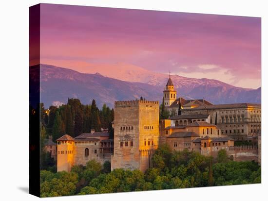 The Alhambra Palace at Sunset, Granada, Granada Province, Andalucia, Spain-Doug Pearson-Stretched Canvas