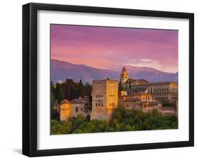 The Alhambra Palace at Sunset, Granada, Granada Province, Andalucia, Spain-Doug Pearson-Framed Premium Photographic Print