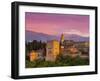 The Alhambra Palace at Sunset, Granada, Granada Province, Andalucia, Spain-Doug Pearson-Framed Premium Photographic Print