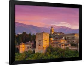 The Alhambra Palace at Sunset, Granada, Granada Province, Andalucia, Spain-Doug Pearson-Framed Photographic Print