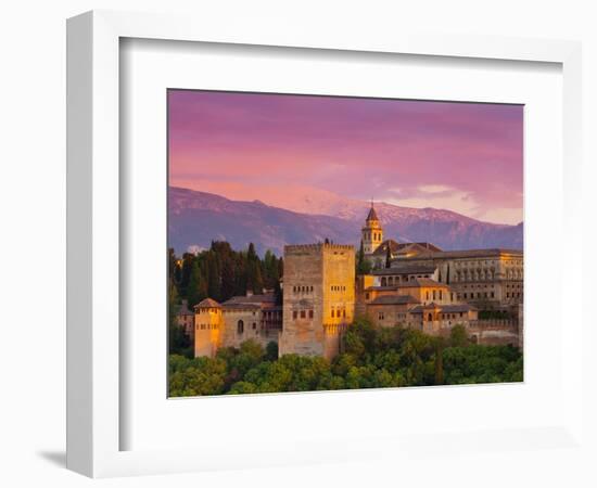 The Alhambra Palace at Sunset, Granada, Granada Province, Andalucia, Spain-Doug Pearson-Framed Photographic Print