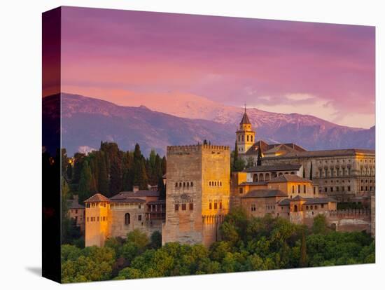 The Alhambra Palace at Sunset, Granada, Granada Province, Andalucia, Spain-Doug Pearson-Stretched Canvas