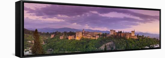 The Alhambra Palace Illuminated at Dusk, Granada, Granada Province, Andalucia, Spain-Doug Pearson-Framed Stretched Canvas