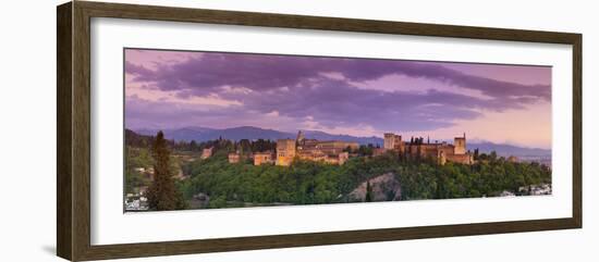 The Alhambra Palace Illuminated at Dusk, Granada, Granada Province, Andalucia, Spain-Doug Pearson-Framed Photographic Print