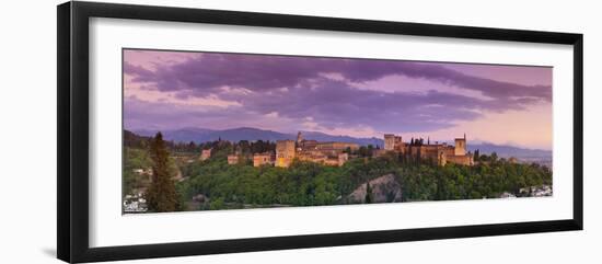 The Alhambra Palace Illuminated at Dusk, Granada, Granada Province, Andalucia, Spain-Doug Pearson-Framed Photographic Print