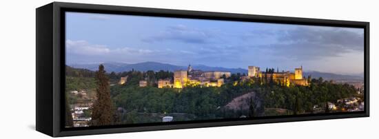 The Alhambra Palace Illuminated at Dusk, Granada, Granada Province, Andalucia, Spain-Doug Pearson-Framed Stretched Canvas