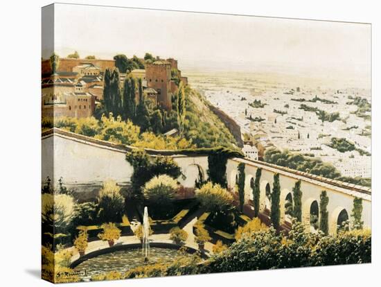 The Alhambra (Red Castle)-Santiago Rusinol i Prats-Stretched Canvas