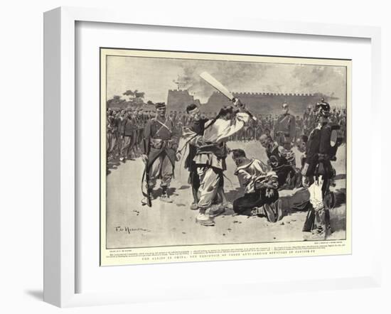 The Allies in China, the Execution of Three Anti-Foreign Officials in Paoting-Fu-Frederic De Haenen-Framed Giclee Print