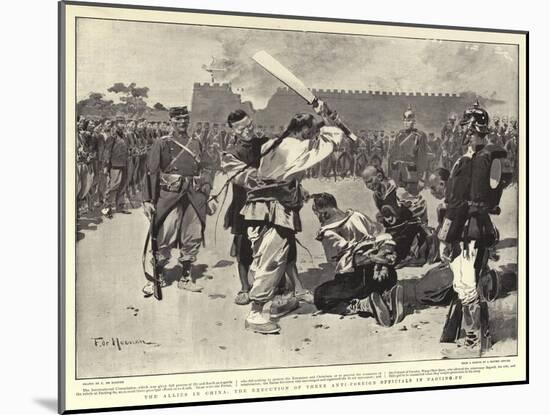 The Allies in China, the Execution of Three Anti-Foreign Officials in Paoting-Fu-Frederic De Haenen-Mounted Giclee Print