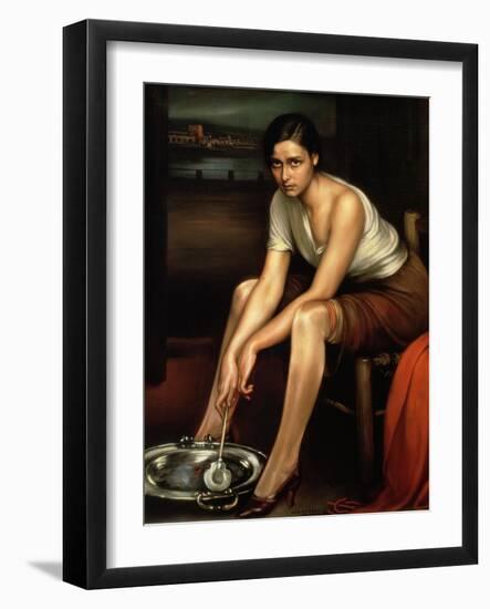 The Alluring Young Girl-Julio Romero de Torres-Framed Giclee Print