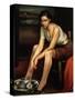 The Alluring Young Girl-Julio Romero de Torres-Stretched Canvas