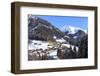 The alpine village of Langwies framed by woods and snowy peaks, district of Plessur, Canton of Grau-Roberto Moiola-Framed Photographic Print