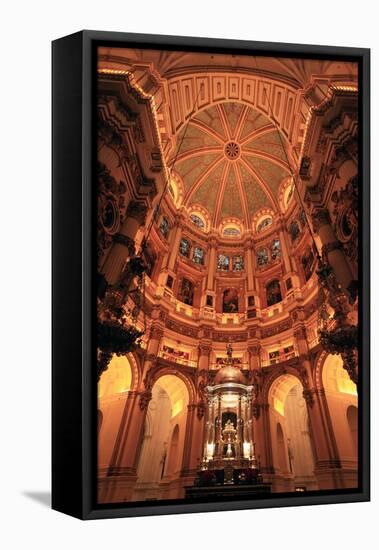 The Altar and Interior of Granada Cathedral, Granada, Andalusia, Spain, Europe-David Pickford-Framed Stretched Canvas