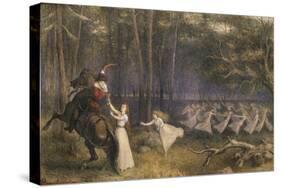 The Altar Cup in Aagerup: the Moment of Departure, 19th Century-Richard Doyle-Stretched Canvas