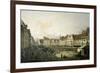 The Altmarkt in Dresden Seen from the Seegasse, c. 1751-Canaletto-Framed Giclee Print